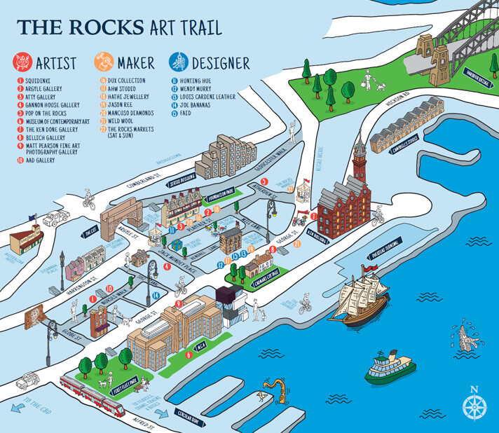 the rocks walking tour map