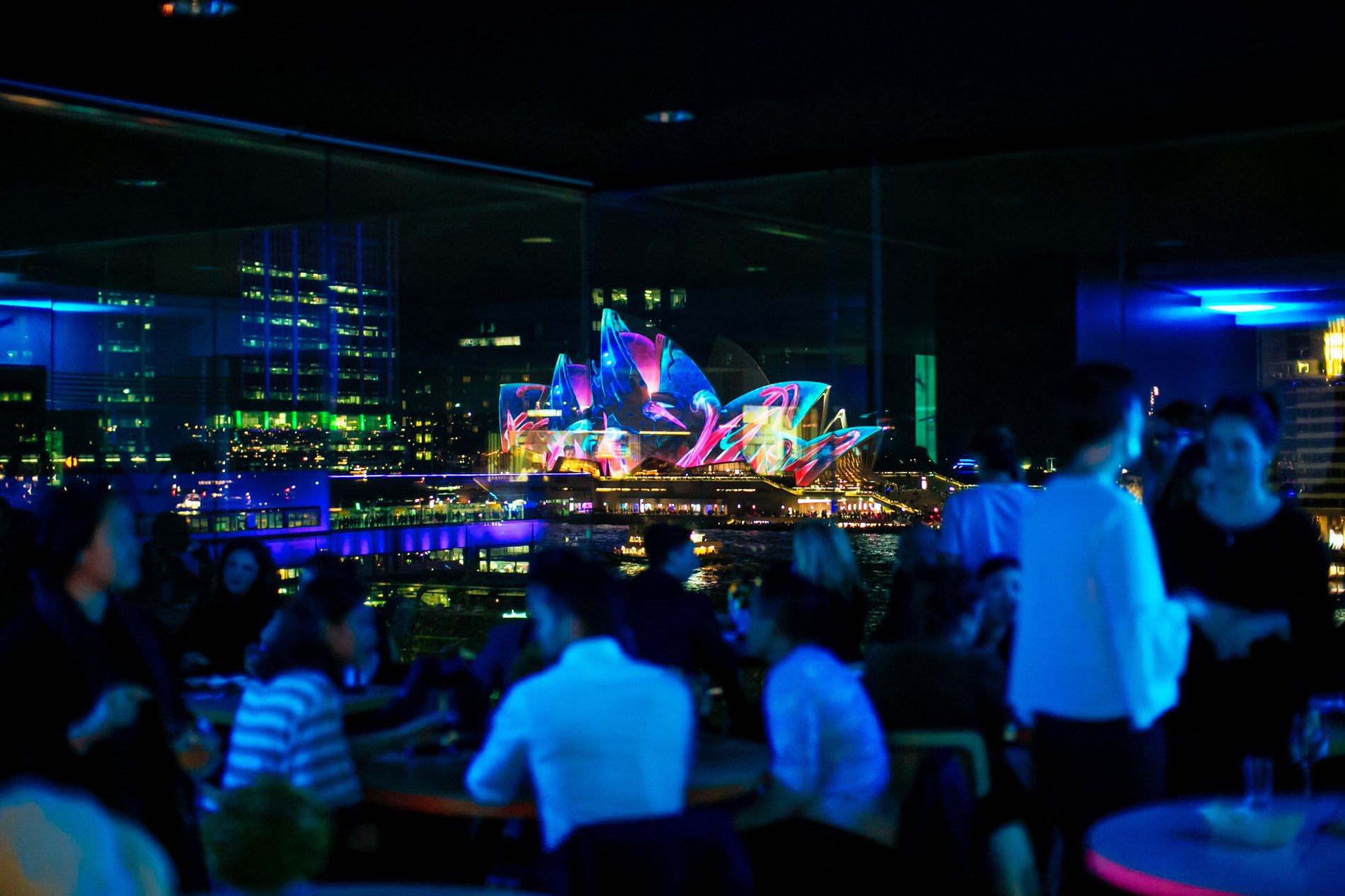 MCA Harbour dining and Vivid Sydney views